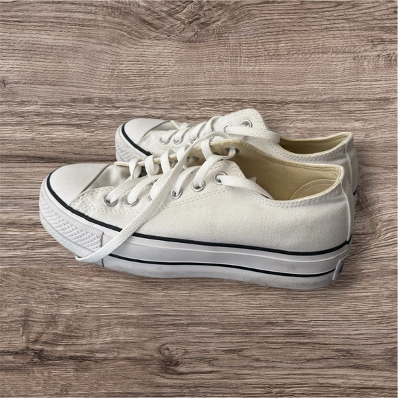 Converse White Lift Platform Canvas Sneakers Size 7.5 - Picture 6 of 14
